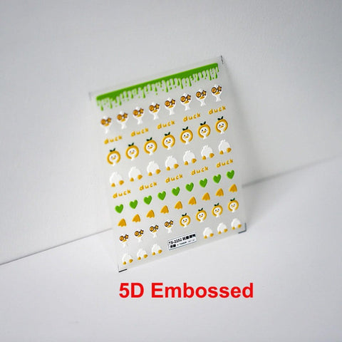 embossed duck nail sticker