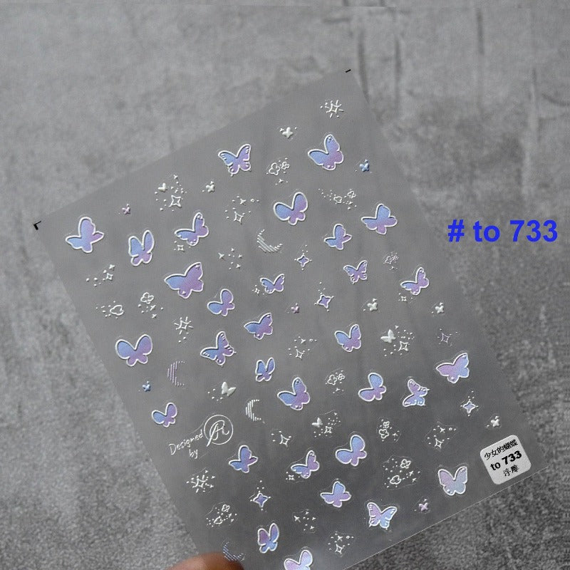 small butterfly nail sticker