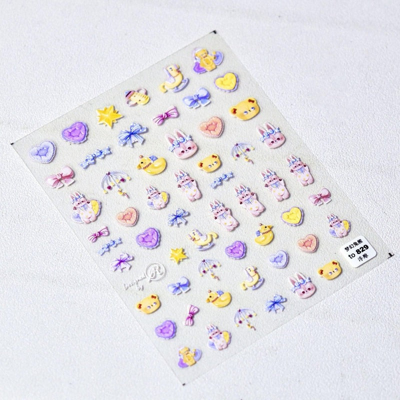 cartoon bunny nail sticker