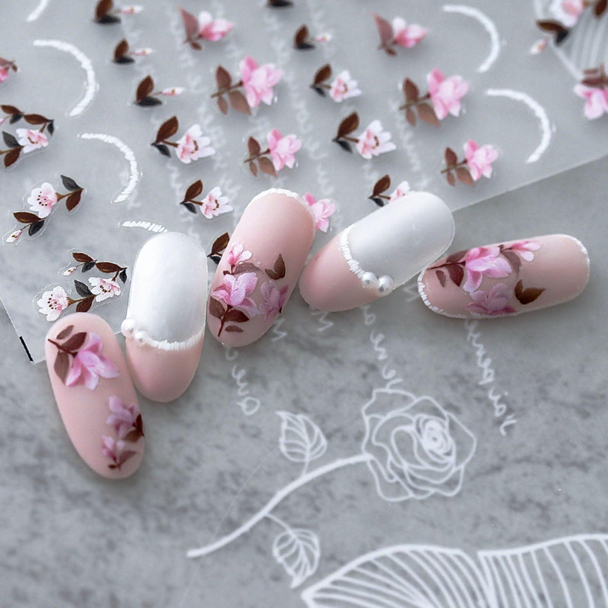 Flower Nail Stickers, Flower Nail Decals, Nail Decal Art, 3D Nails, Kawaii Nail Decals, DIY Nails - Miss Fairy Nails