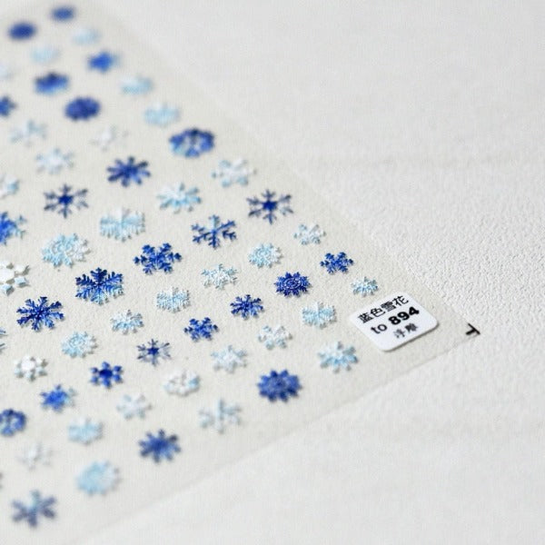 blue snowflake nail decal
