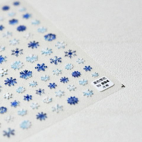 blue snowflake nail decal