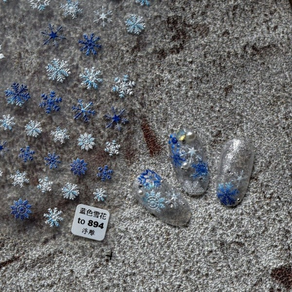 snow nail decals