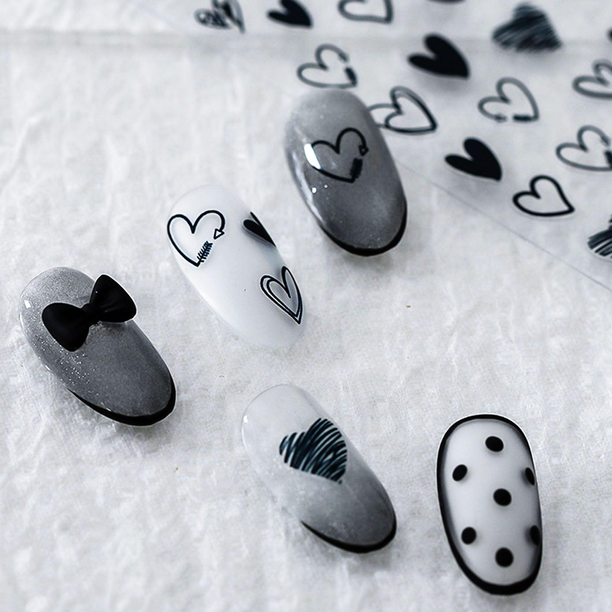 Heart Nail Stickers, Heart Nail Decal, Nail Design Art, DIY Nails, 5D Nails, 3D Nails - Miss Fairy Nails