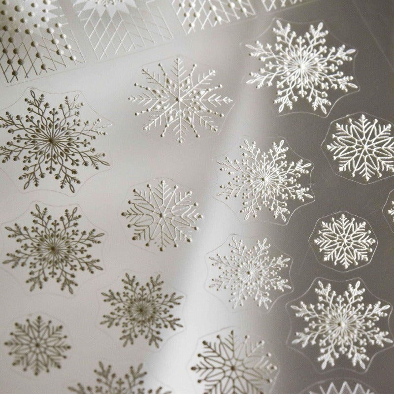 Snowflake Nail Stickers, Winter Nail Decals, Nail Design Art, DIY Nails, 5D Nails - tomoni nail art