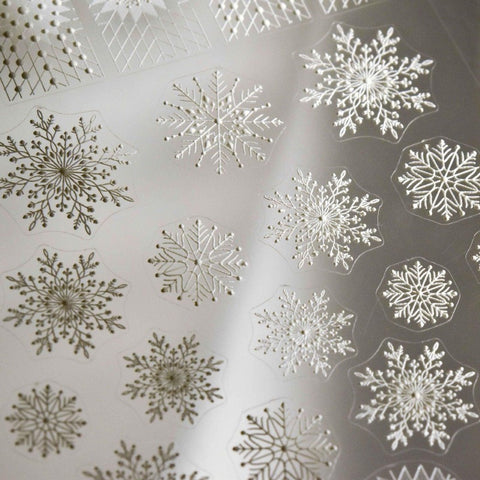 Snowflake Nail Stickers, Winter Nail Decals, Nail Design Art, DIY Nails, 5D Nails - tomoni nail art