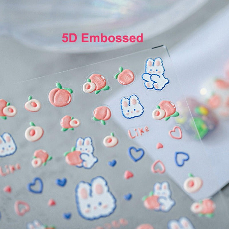 embossed pach nail sticker