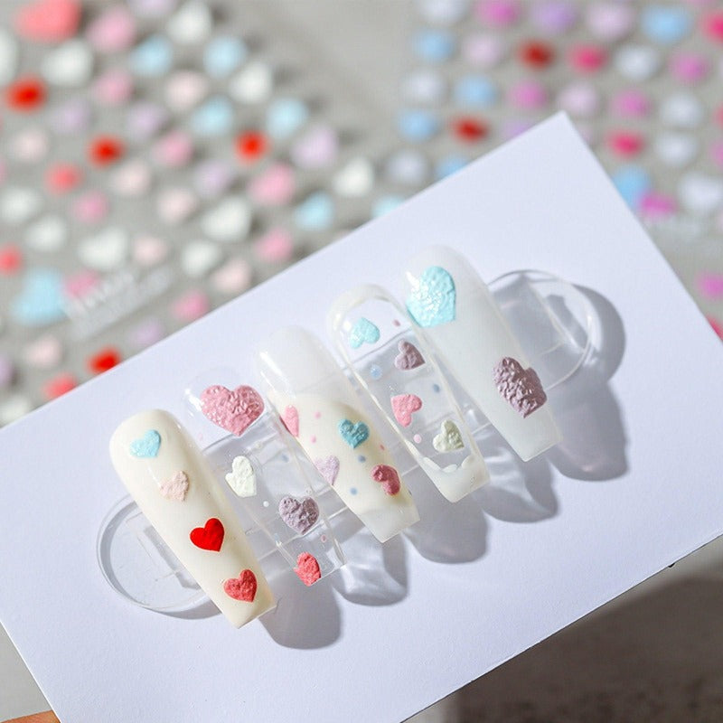 Heart Nail Stickers, Heart Nail Decals, Nail Art Stickers, 5D Nails, 3D Nails, DIY Nails - Miss Fairy Nails
