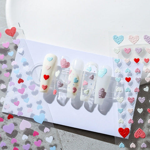 Heart Nail Stickers, Heart Nail Decals, Nail Art Stickers, 5D Nails, 3D Nails, DIY Nails - Miss Fairy Nails