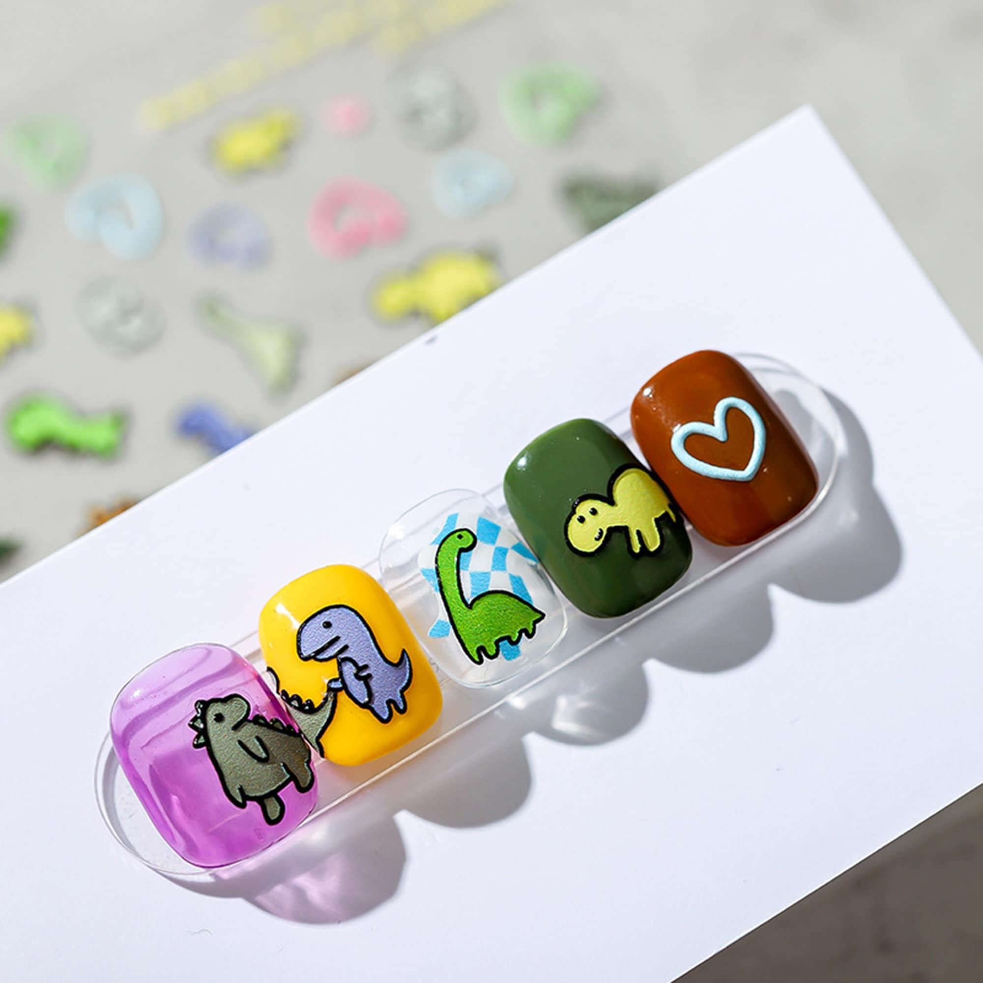 dinosaur nail design