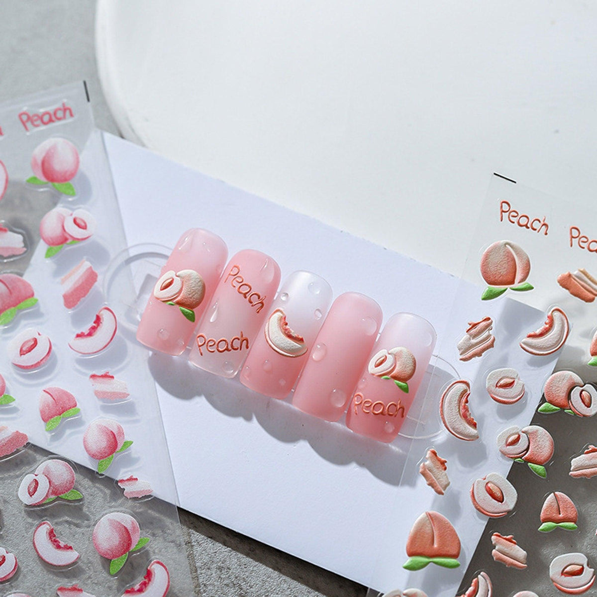 Peach Nail Stickers, Fruit Nail Decals, Fruit Nail Stickers, Kawaii Nails, DIY Nails, 3D Nails, 5D Nails - Miss Fairy Nails