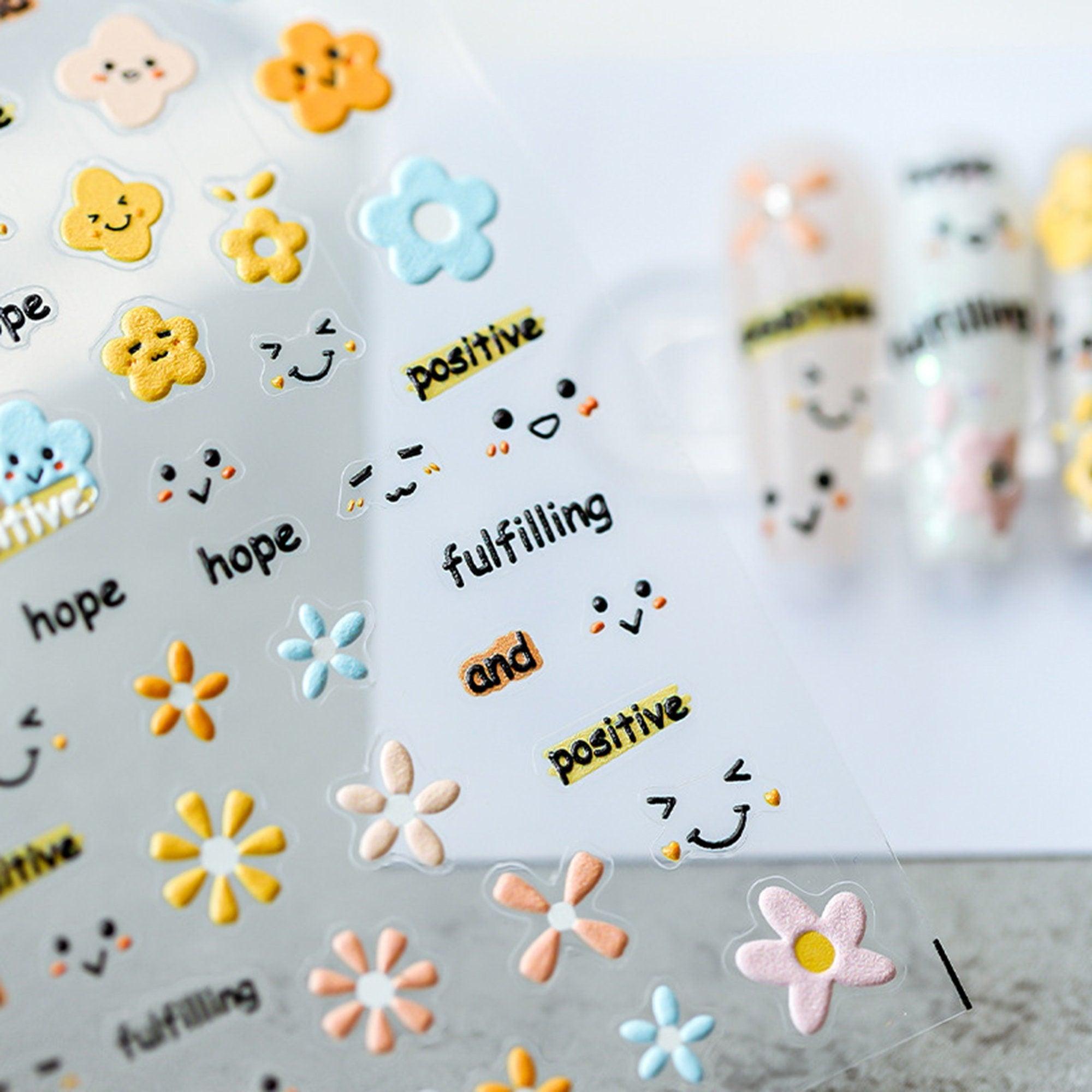 kawaii emoji nail sticker