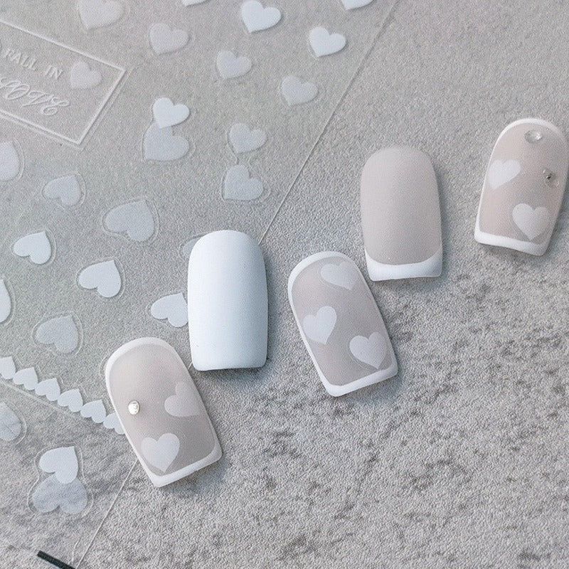 Heart Nail Stickers, Heart Nail Decals, Cute Nail Decals, Nail Designer Decal, Nail Decal Art, DIY Nails - Miss Fairy Nails