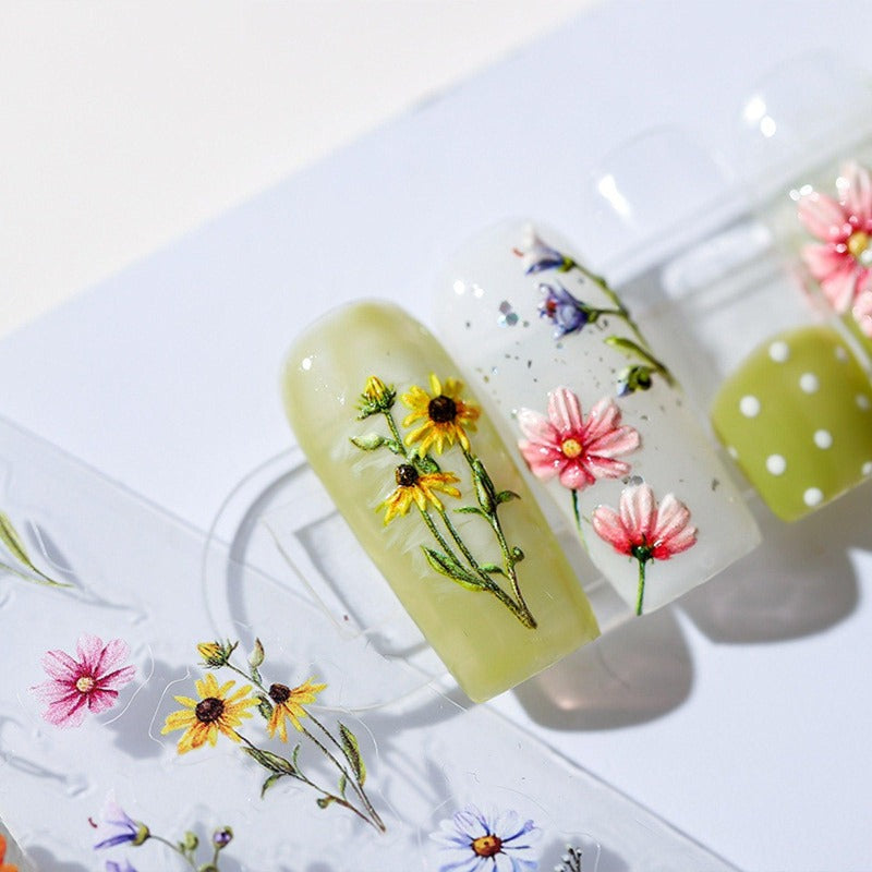 Flower Nail Sticker, Flower Nail Art, Nail Decals, Nail Designer Art, 3D Nails, DIY Nails - Miss Fairy Nails