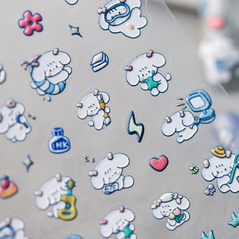 cute bunny design nail sticker