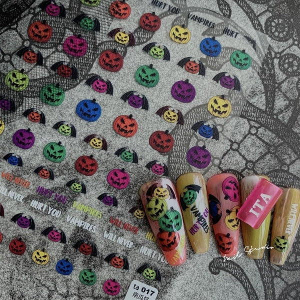halloween pumpkin nail sticker