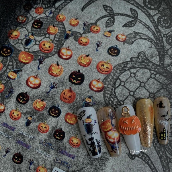 pumpkin nail sticker