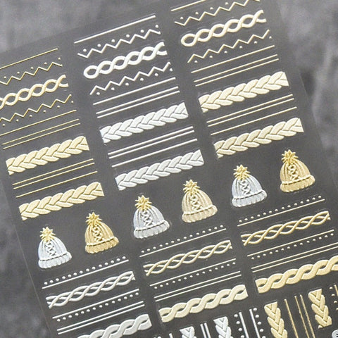 Winter Sweater Nail Stickers, Nail Art Decal, Winter Nail Stickers, Sweater Nail Decals, Embossed Nail Stickers, 5D Embossed, DIY Nails - Miss Fairy Nails