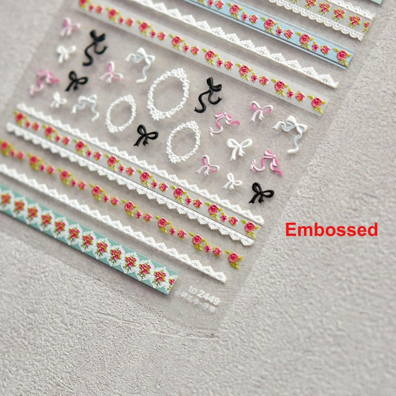 wedding flower nail sticker