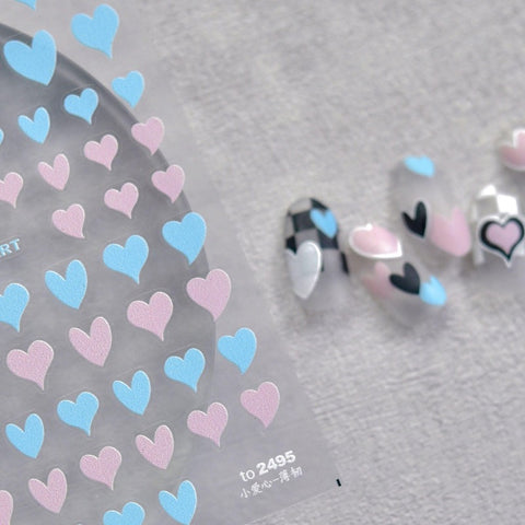 Heart Nail Stickers, Heart Nail Decals, Heart Nail Art, Nail Decal Art, 3D Nail Stickers, DIY Nails - Miss Fairy Nails