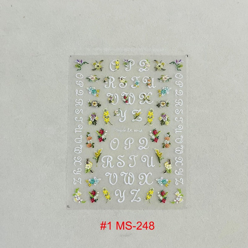 floral nail sticker