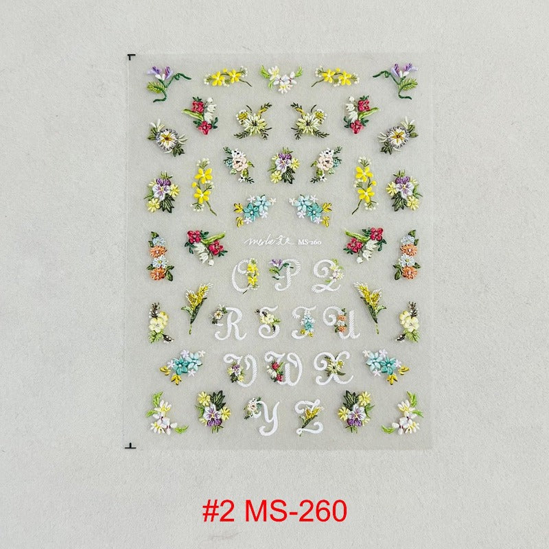 aesthetic flower nail decal