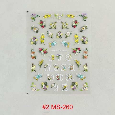 aesthetic flower nail decal
