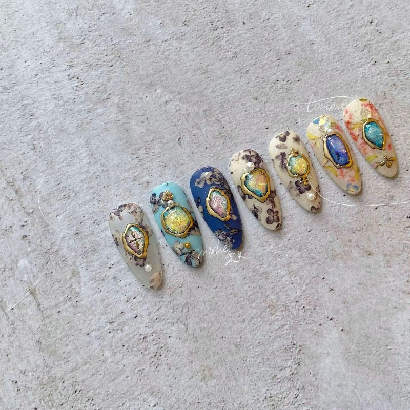 Gold Stamp Nail Stickers, Nail Decals, 5D Embossed Nail Stickers, DIY Nails - Miss Fairy Nails