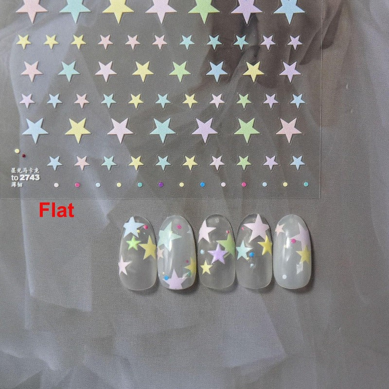 Star Nail Stickers, Star Nail Decals, Star Nail Art, Embossed Nail Stickers, Nail Designs, DIY Nails - Miss Fairy Nails