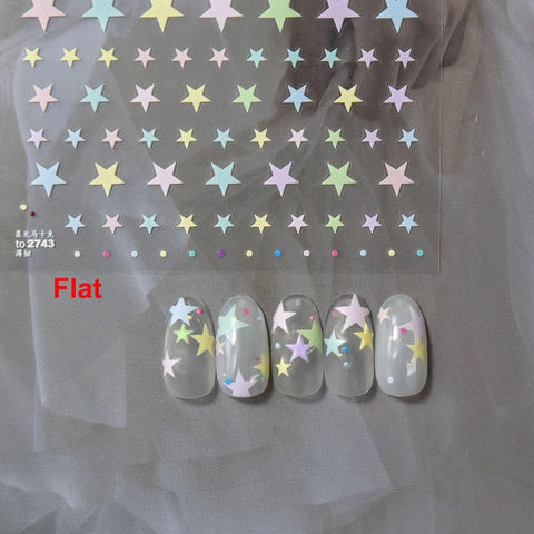 Star Nail Stickers, Star Nail Decals, Star Nail Art, Embossed Nail Stickers, Nail Designs, DIY Nails - Miss Fairy Nails