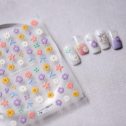 Spring Flower Nail Stickers, Flower Nail Decals, Cute Flower Nails, DIY Nails, Nail Decal Art, Spring Nail Stickers - Miss Fairy Nails