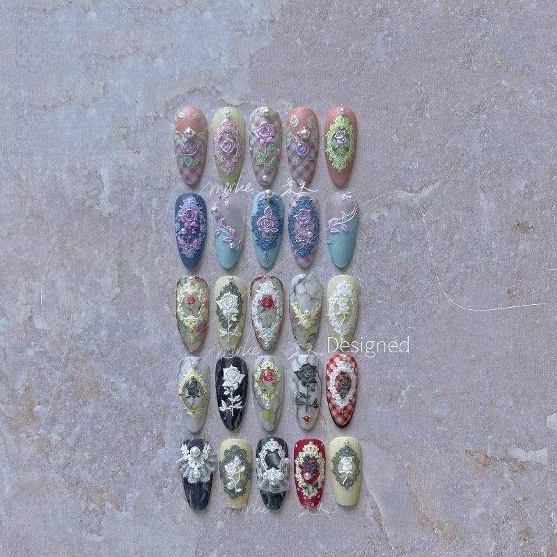 Rose Nail Stickers, Flower Nail Decals, Rose Nail Art, Nail Decal Art, Embossed Nail Stickers, DIY Nails, Nail Designs - Miss Fairy Nails