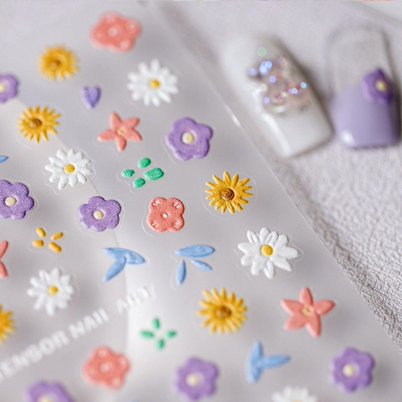 Spring Flower Nail Stickers, Flower Nail Decals, Cute Flower Nails, DIY Nails, Nail Decal Art, Spring Nail Stickers - Miss Fairy Nails