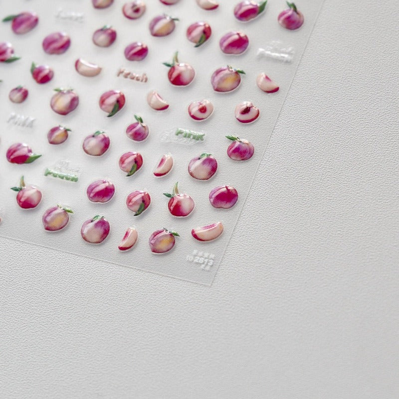 Peach Nail Stickers, Peach Nail Decals, Jelly Style Nail Stickers, Fruit Nail Decals, Nail Supplies, DIY Nails - Miss Fairy Nails