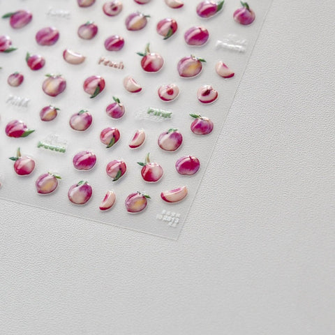 Peach Nail Stickers, Peach Nail Decals, Jelly Style Nail Stickers, Fruit Nail Decals, Nail Supplies, DIY Nails - Miss Fairy Nails