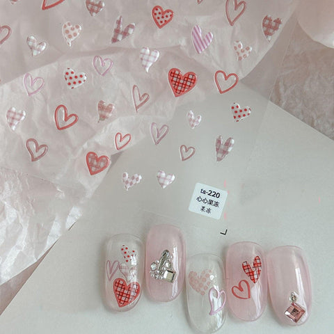 Heart Nail Stickers, Jelly Style Heart Nail Art, Heart Nail Decals, Kawaii Heart Nail Design, 3D Nail Stickers, DIY Nails - Miss Fairy Nails