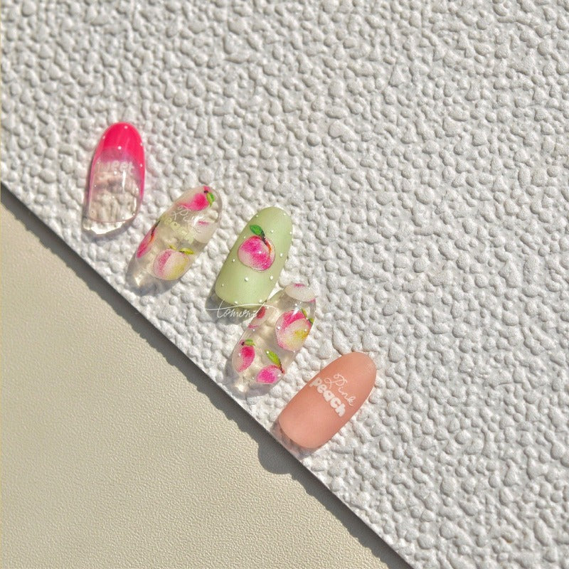 Peach Nail Stickers, Peach Nail Decals, Jelly Style Nail Stickers, Fruit Nail Decals, Nail Supplies, DIY Nails - Miss Fairy Nails