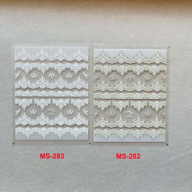 lace wedding nail stickers